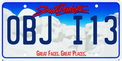 SD license plate 0BJI13