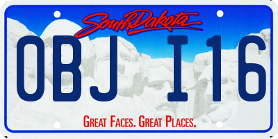 SD license plate 0BJI16