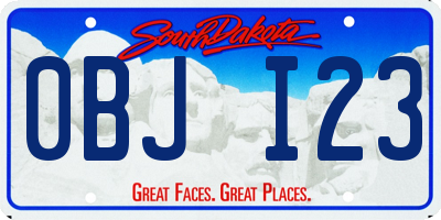 SD license plate 0BJI23