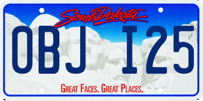SD license plate 0BJI25