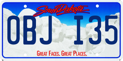 SD license plate 0BJI35