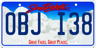 SD license plate 0BJI38