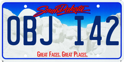 SD license plate 0BJI42