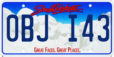 SD license plate 0BJI43