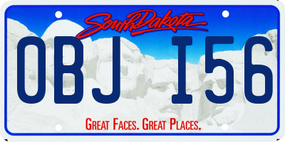SD license plate 0BJI56