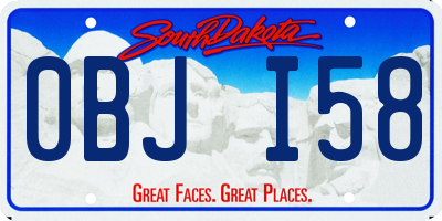 SD license plate 0BJI58