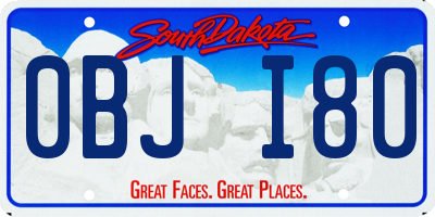 SD license plate 0BJI80