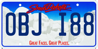SD license plate 0BJI88