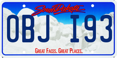 SD license plate 0BJI93