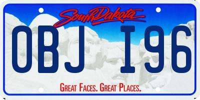 SD license plate 0BJI96