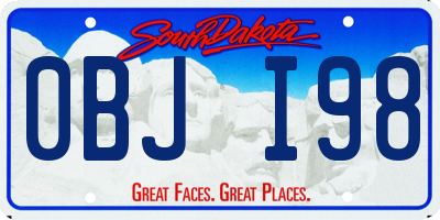 SD license plate 0BJI98