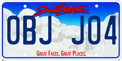 SD license plate 0BJJ04