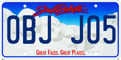 SD license plate 0BJJ05