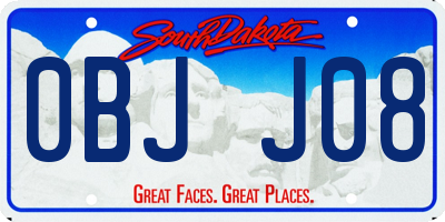 SD license plate 0BJJ08