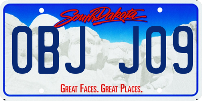 SD license plate 0BJJ09