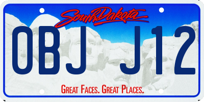 SD license plate 0BJJ12