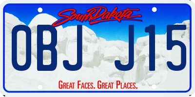 SD license plate 0BJJ15