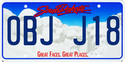 SD license plate 0BJJ18