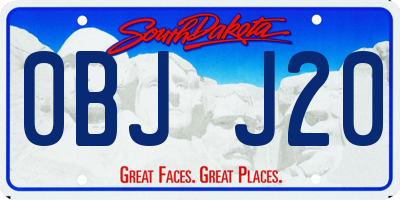 SD license plate 0BJJ20