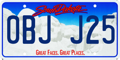 SD license plate 0BJJ25