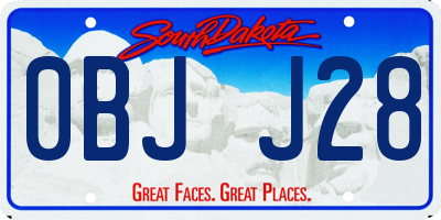 SD license plate 0BJJ28