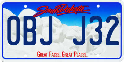 SD license plate 0BJJ32