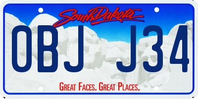 SD license plate 0BJJ34
