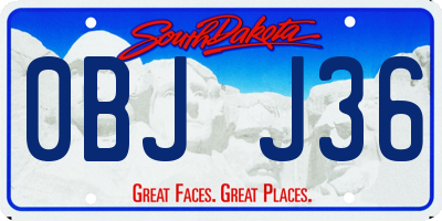 SD license plate 0BJJ36
