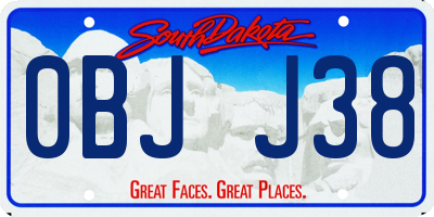SD license plate 0BJJ38