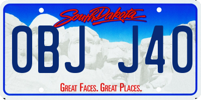 SD license plate 0BJJ40