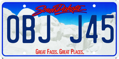SD license plate 0BJJ45
