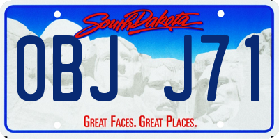 SD license plate 0BJJ71