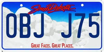 SD license plate 0BJJ75