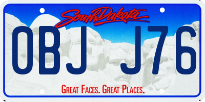 SD license plate 0BJJ76