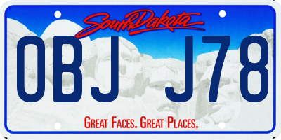 SD license plate 0BJJ78