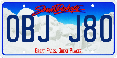SD license plate 0BJJ80
