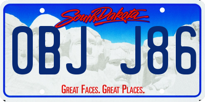 SD license plate 0BJJ86