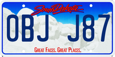 SD license plate 0BJJ87