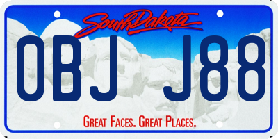 SD license plate 0BJJ88