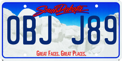 SD license plate 0BJJ89