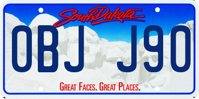 SD license plate 0BJJ90