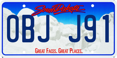 SD license plate 0BJJ91