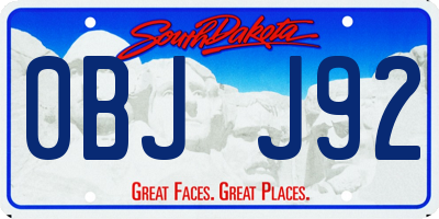 SD license plate 0BJJ92