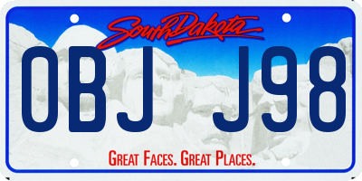 SD license plate 0BJJ98