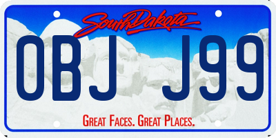 SD license plate 0BJJ99