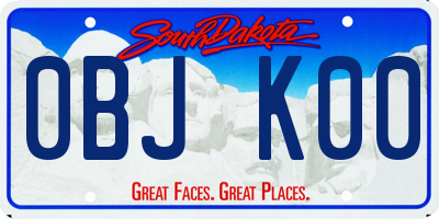 SD license plate 0BJK00