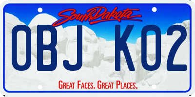 SD license plate 0BJK02