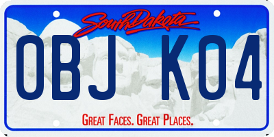 SD license plate 0BJK04