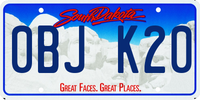 SD license plate 0BJK20