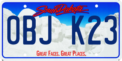 SD license plate 0BJK23